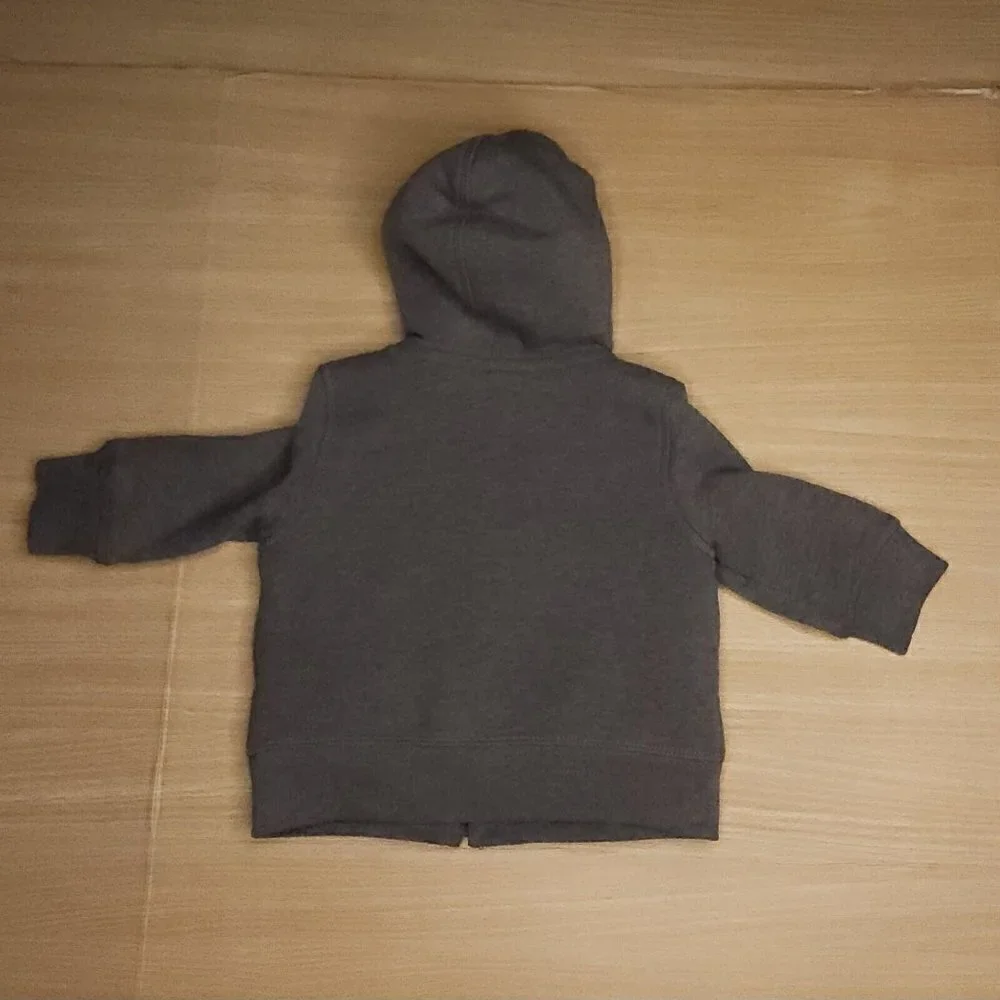 Baby Gap Infant Grey Fleece Lined Full Zip Hooded Sweatshirt 3-6 Months